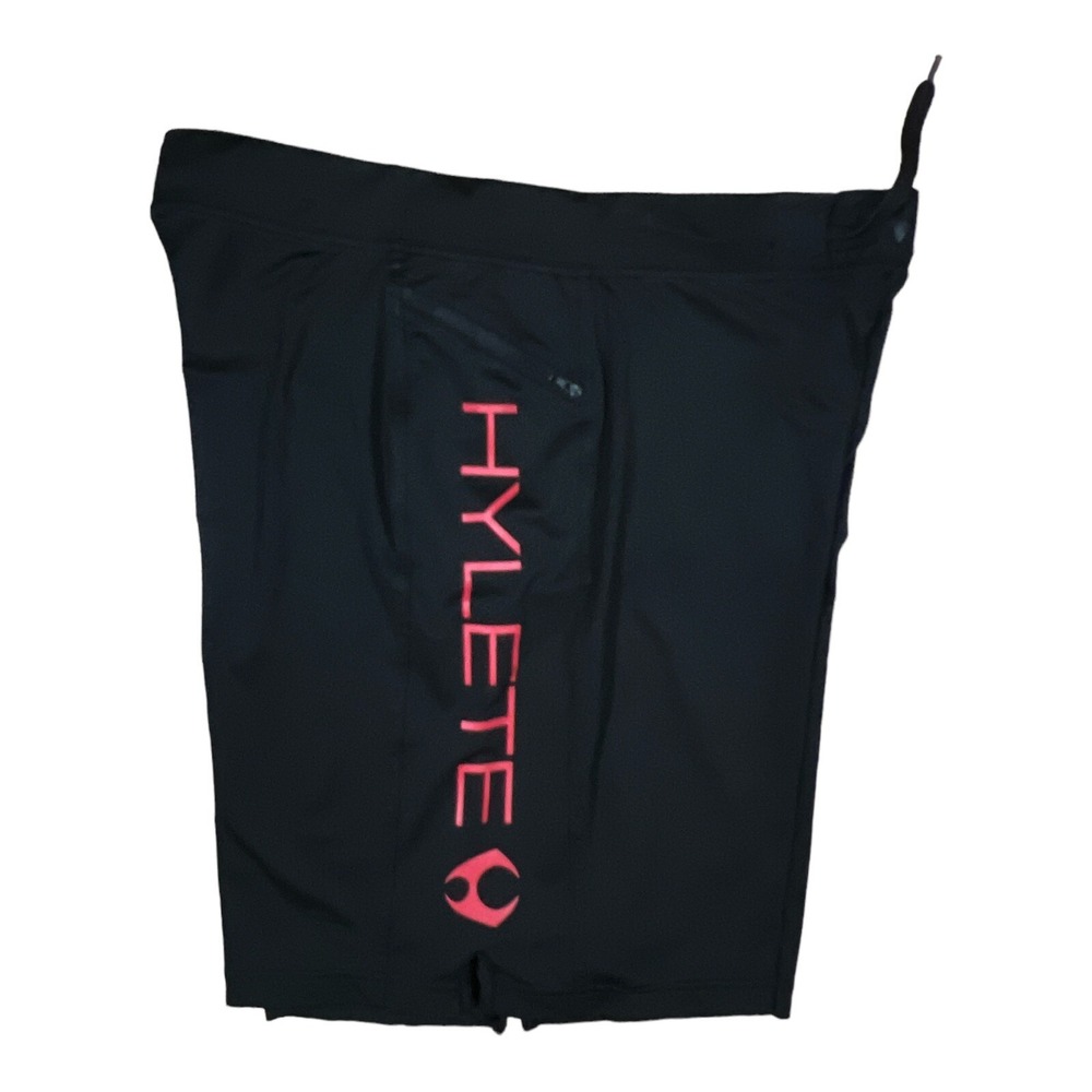 Hylete Shorts Men's Stretch Black Stretch Pockets Athletic Cross-fit Size LARGE